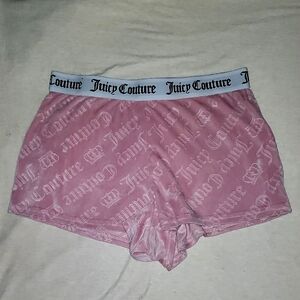 Juicy Couture Light Pink Velour Monogram Sleep Shorts Size M